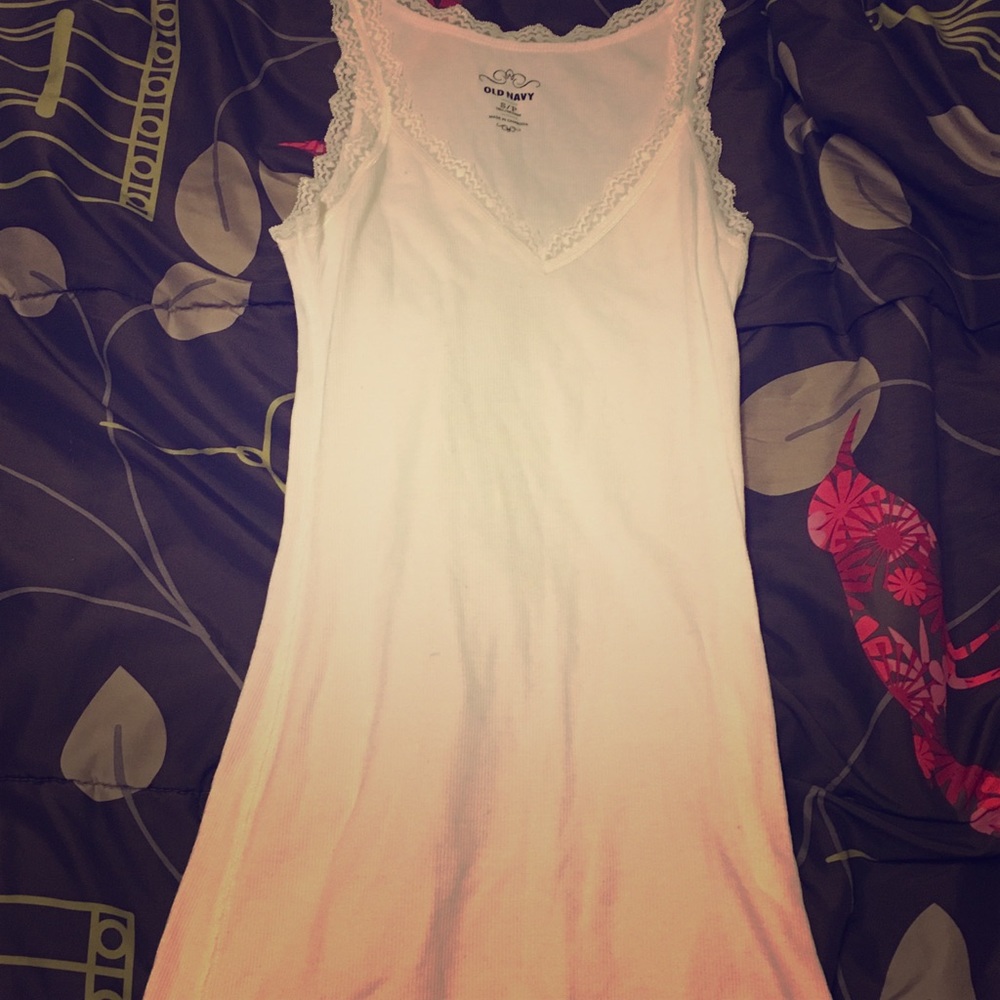 Long white tank top